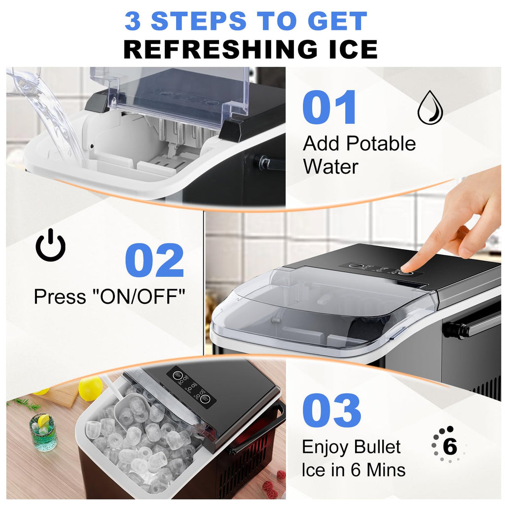 Portable Countertop Ice Maker Machine with Handle A906
