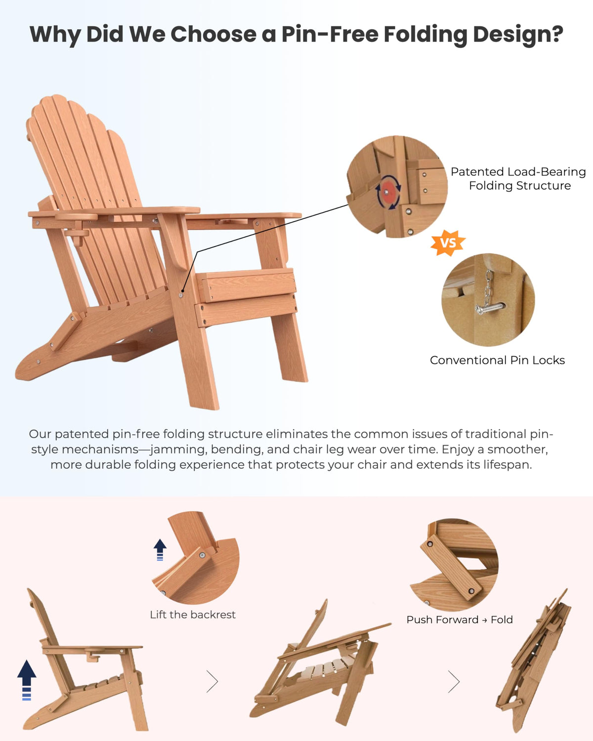 HDPE Adirondack Chair Set of 4 with Cup Holders P99243