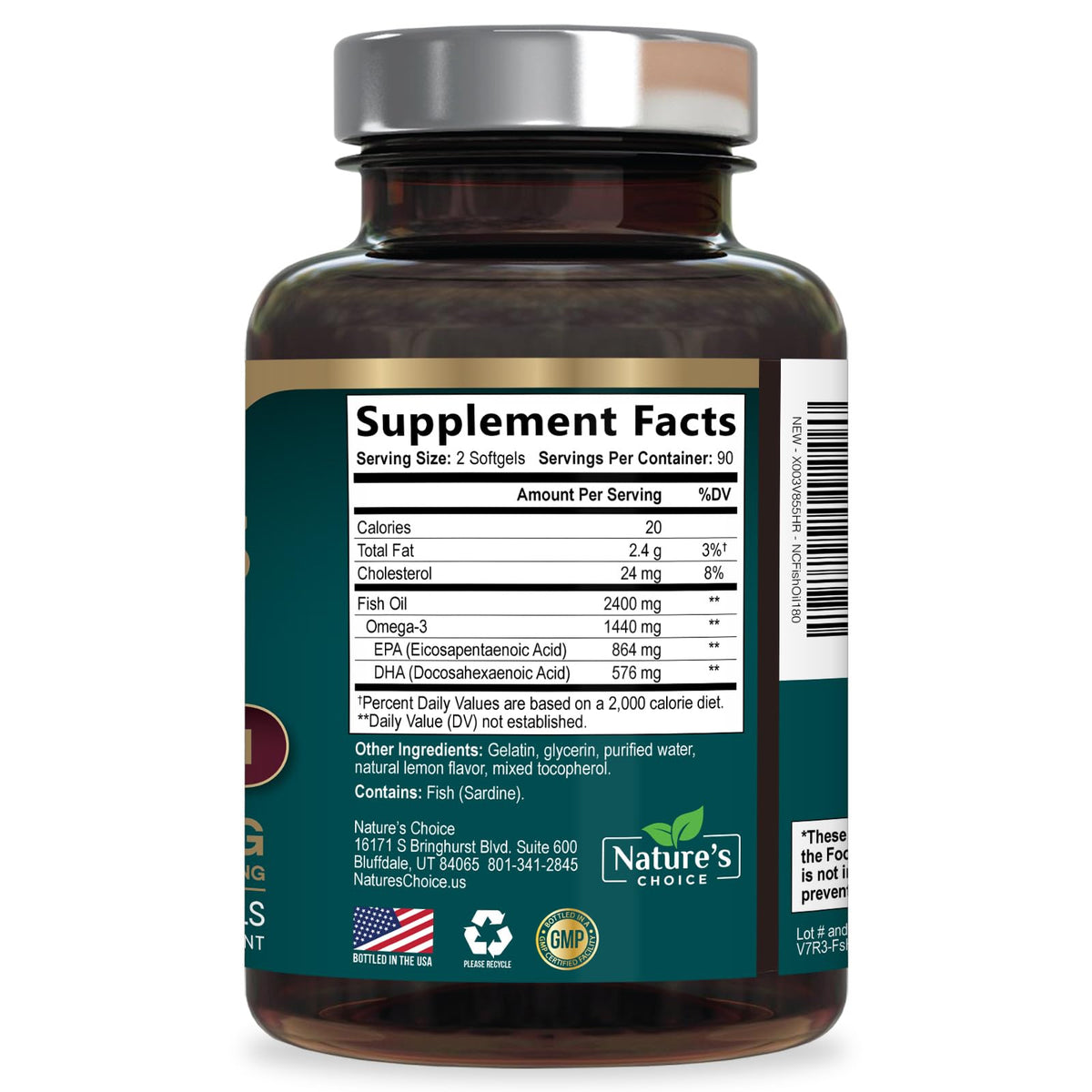 Omega 3 Fish Oil 2400mg Softgels I91249