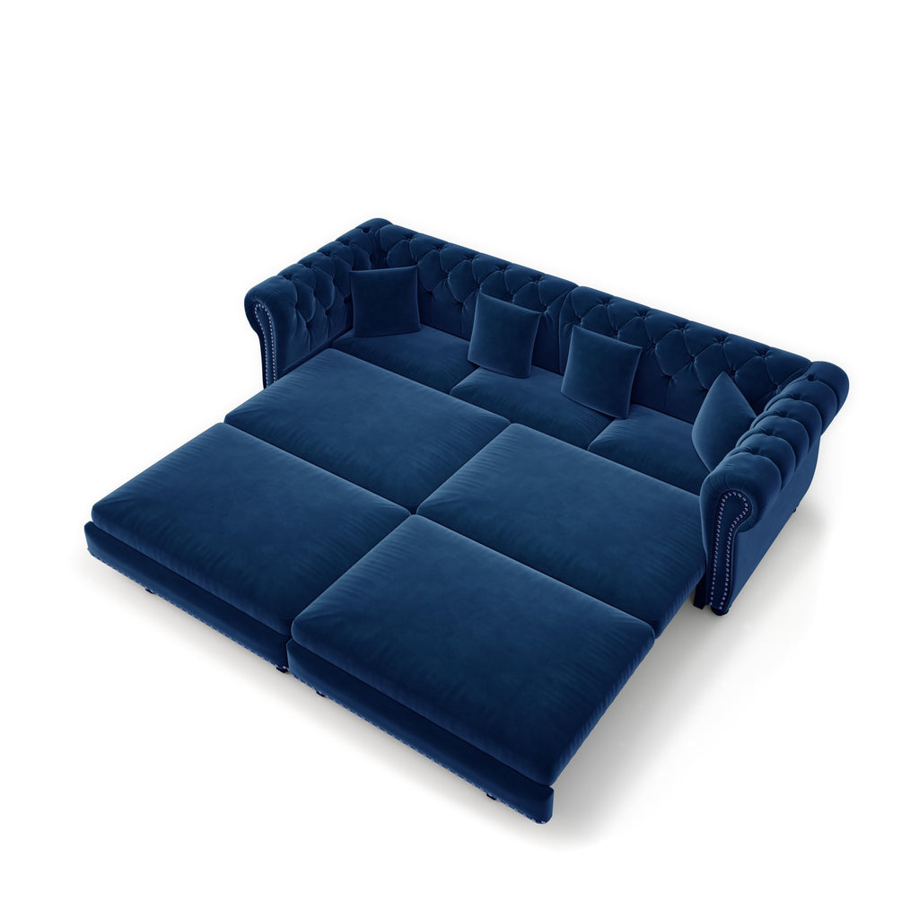 Blue Velvet King Size Sleeper Sofa A97142