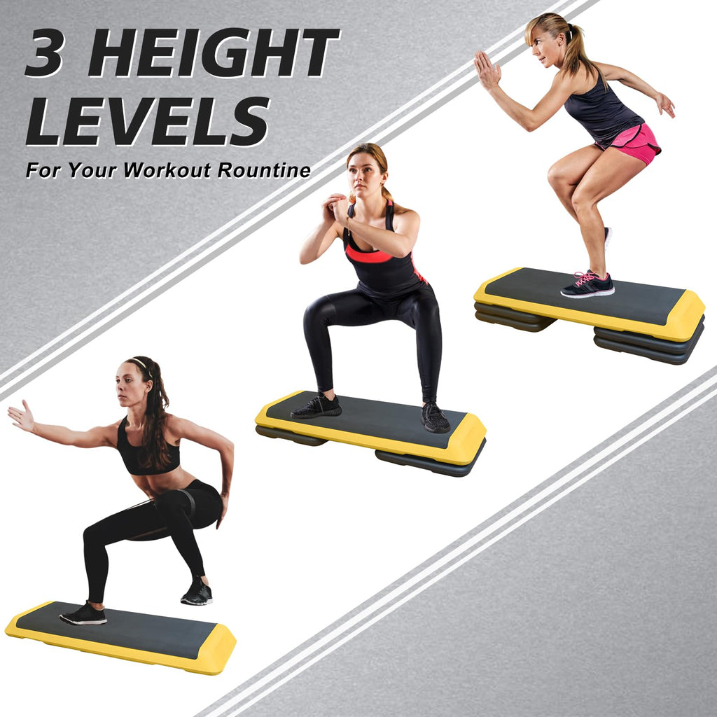 43'' Adjustable Exercise Stepper with 4 Detachable Risers U65977