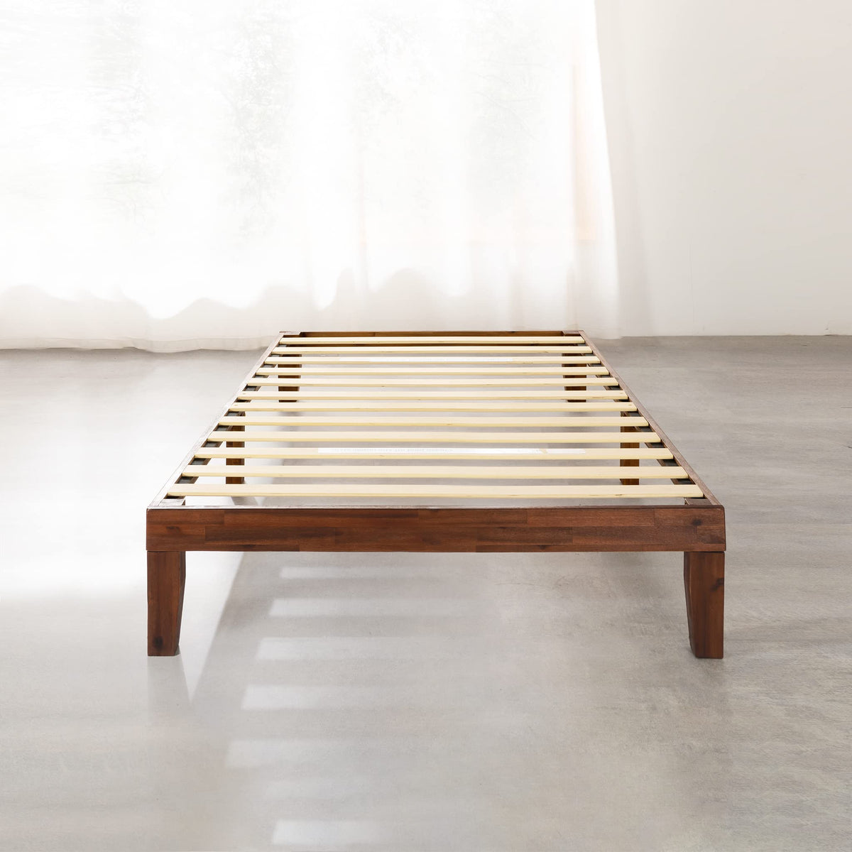 12-Inch Solid Wood Platform Bed, Twin, Espresso Q779