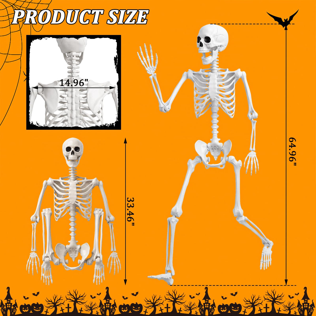 Life Size Human Skeleton with Posable Joint O8215
