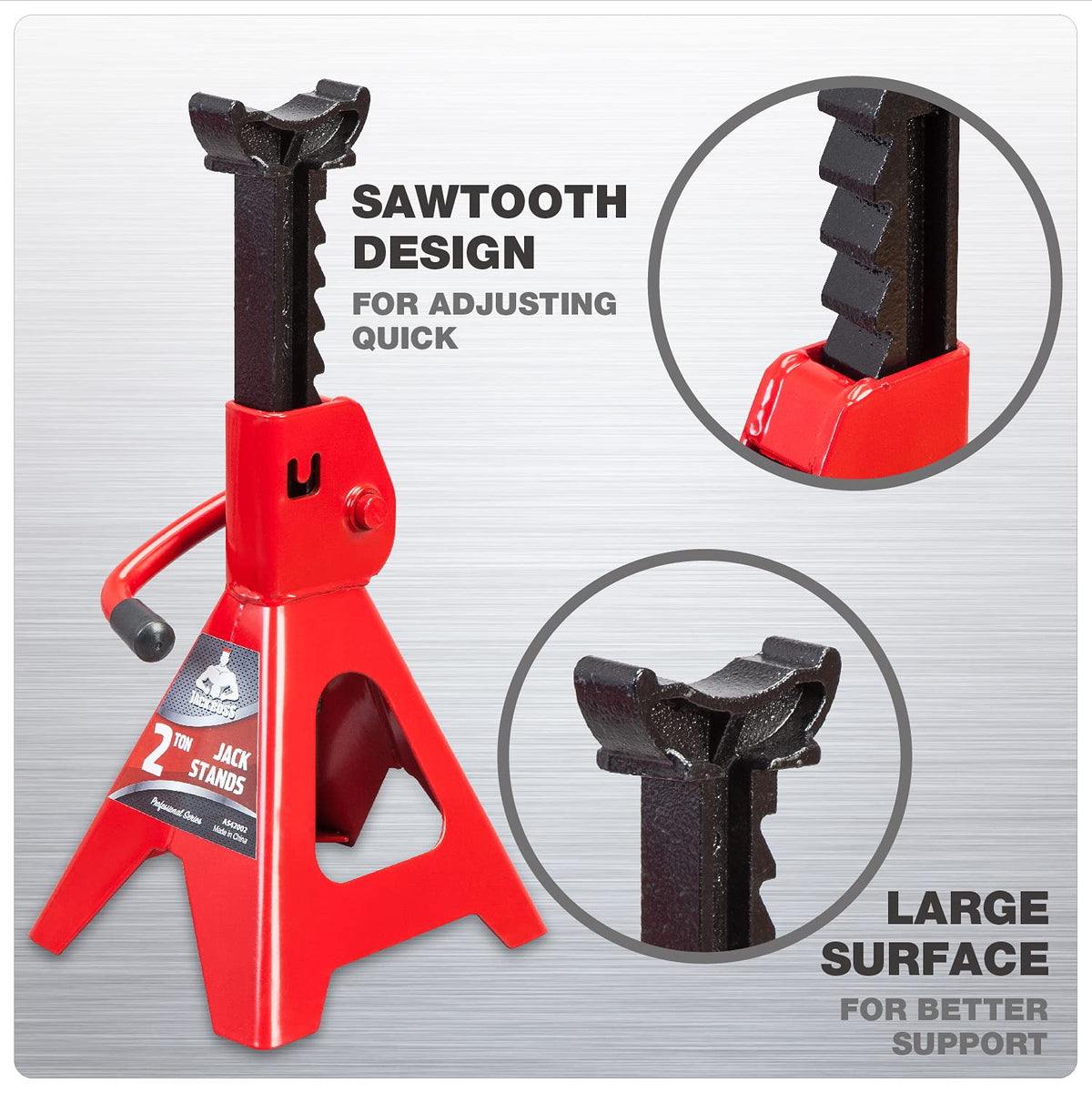 3 Ton Low Profile Aluminum and Steel Car Jack with Jack Stands, Red, 2 Pack R5297