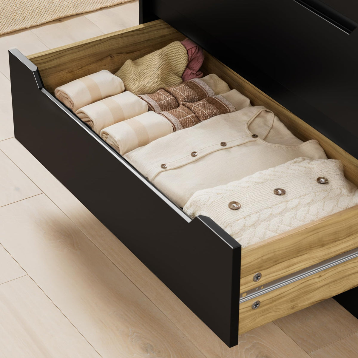 Black 6 Drawer Dresser Y6118
