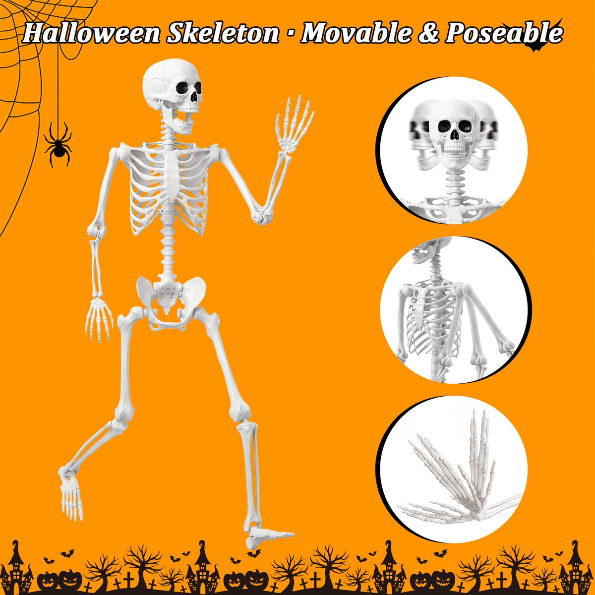 Life Size Human Skeleton with Posable Joint O8215