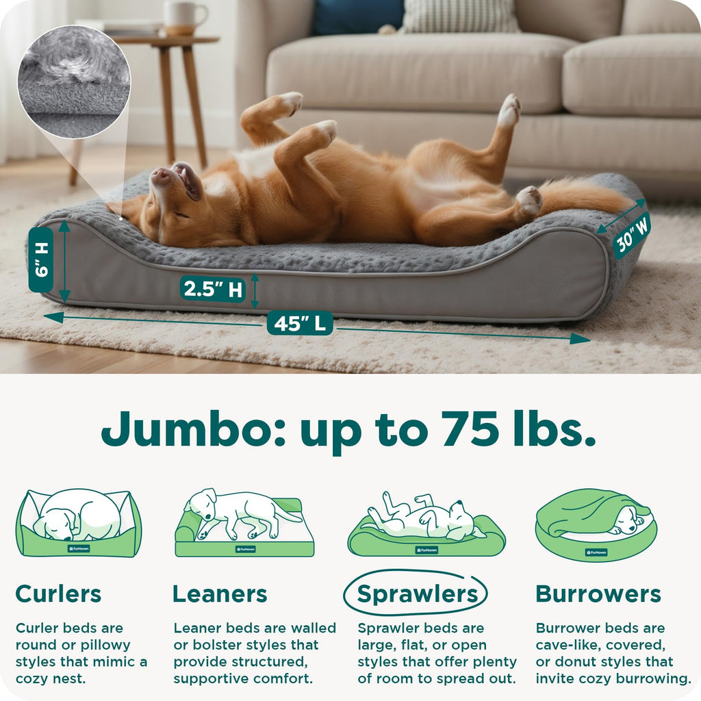 XL Plush Suede Orthopedic Dog Bed B68675