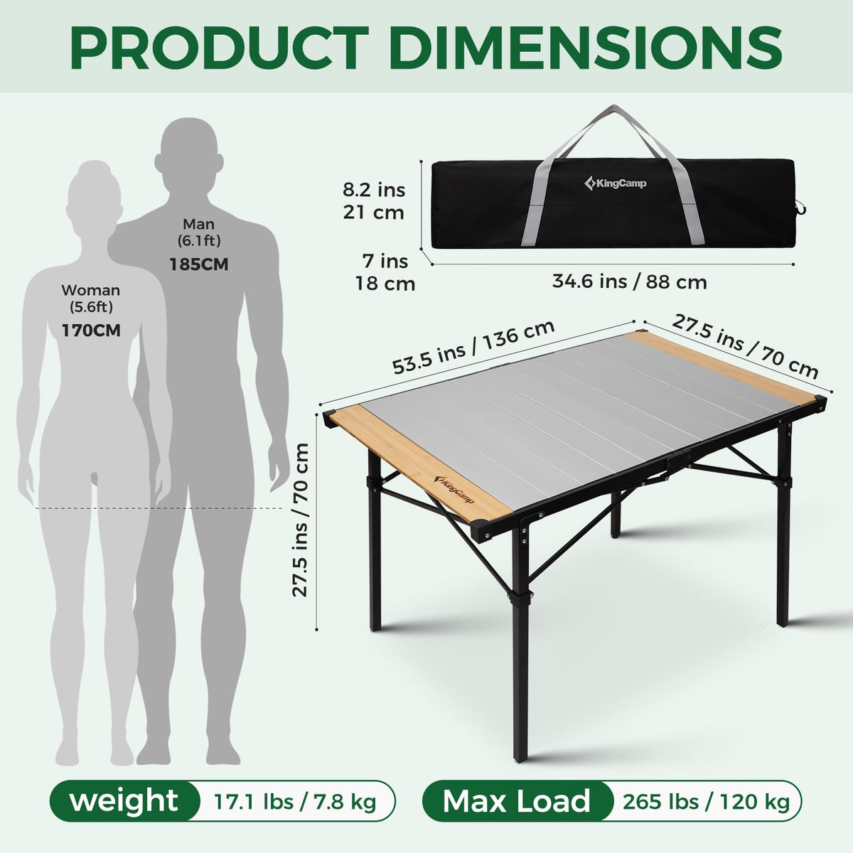 Bamboo Aluminum Camping Table E815382