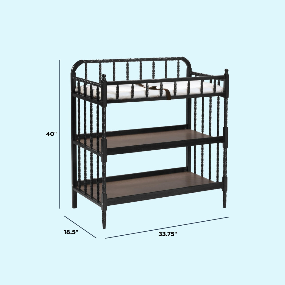 Changing Table with Pad in Ebony T9182
