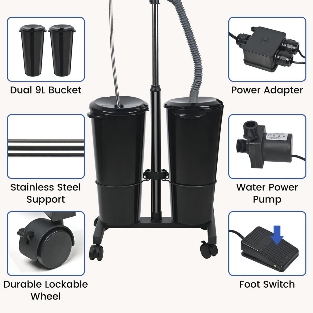 Portable Height Adjustable Shampoo Bowl with Electric Pump H96113