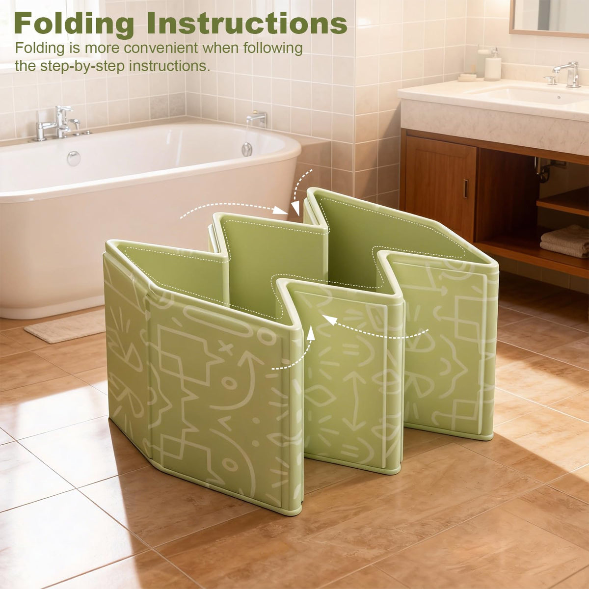 Foldable Dog Bathtub with Side Drain Plug A64038