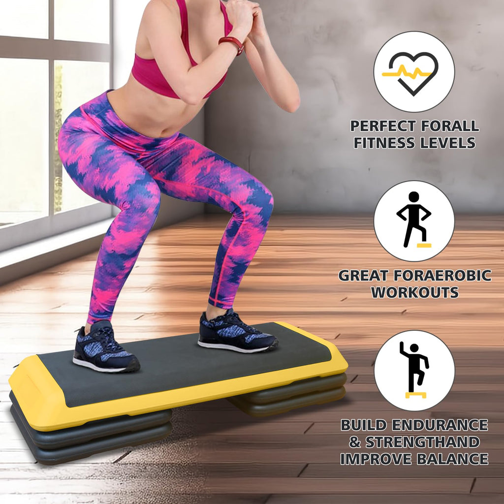 43'' Adjustable Exercise Stepper with 4 Detachable Risers U65977