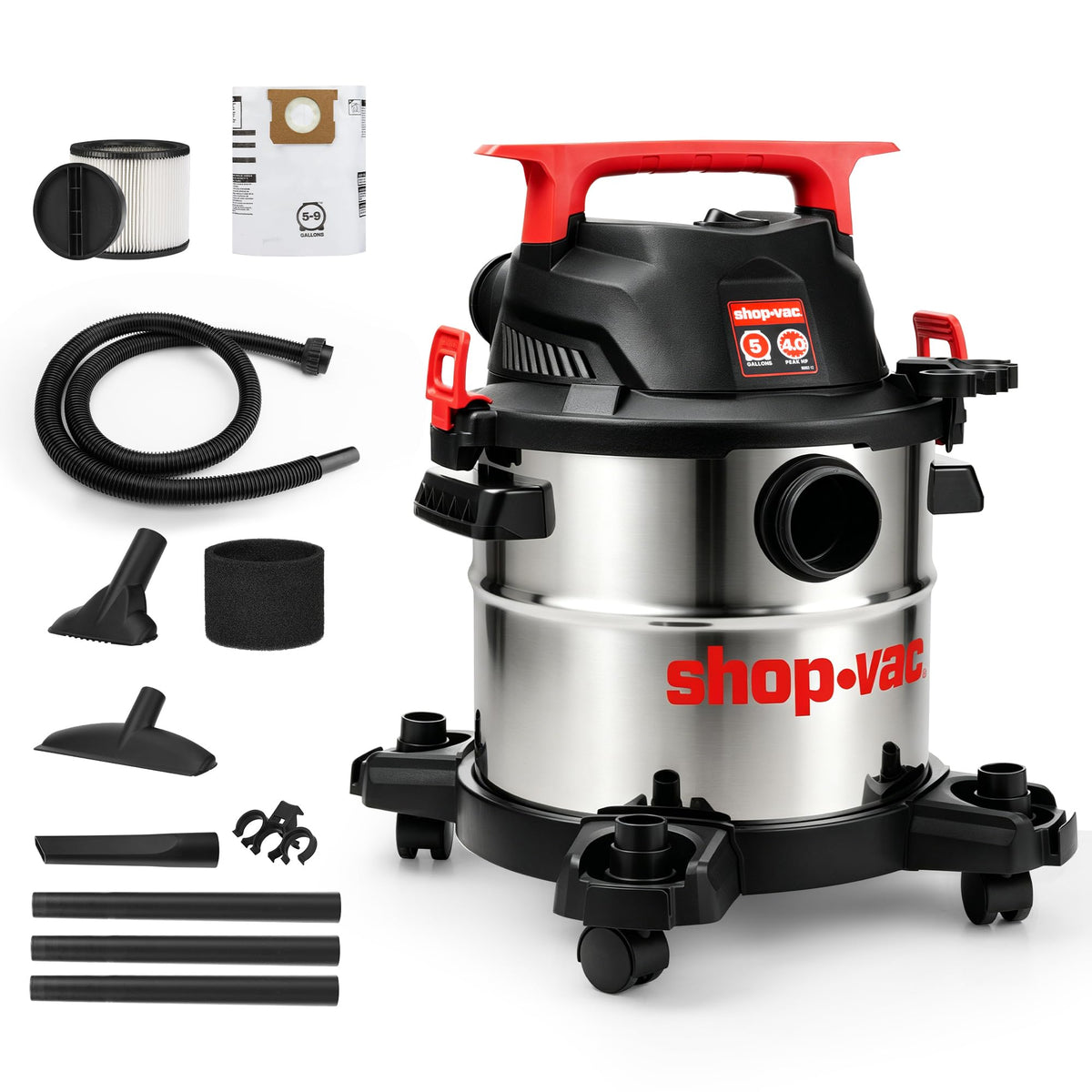 Wet/Dry Vacuum with Blower, 5 Gallon, 4 Peak HP I6104