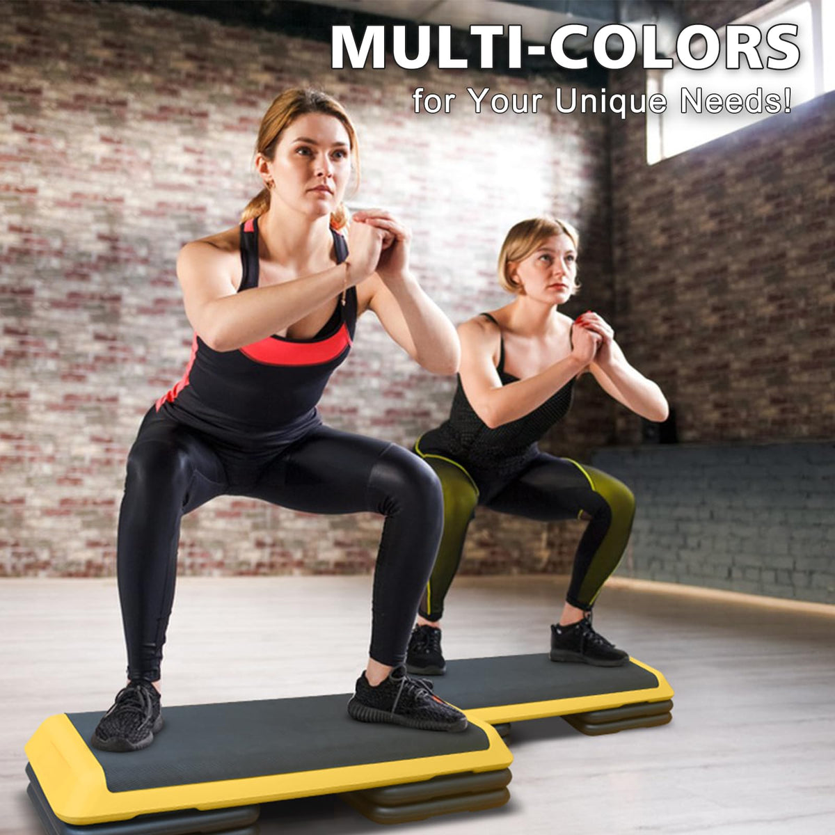 43'' Adjustable Exercise Stepper with 4 Detachable Risers U65977