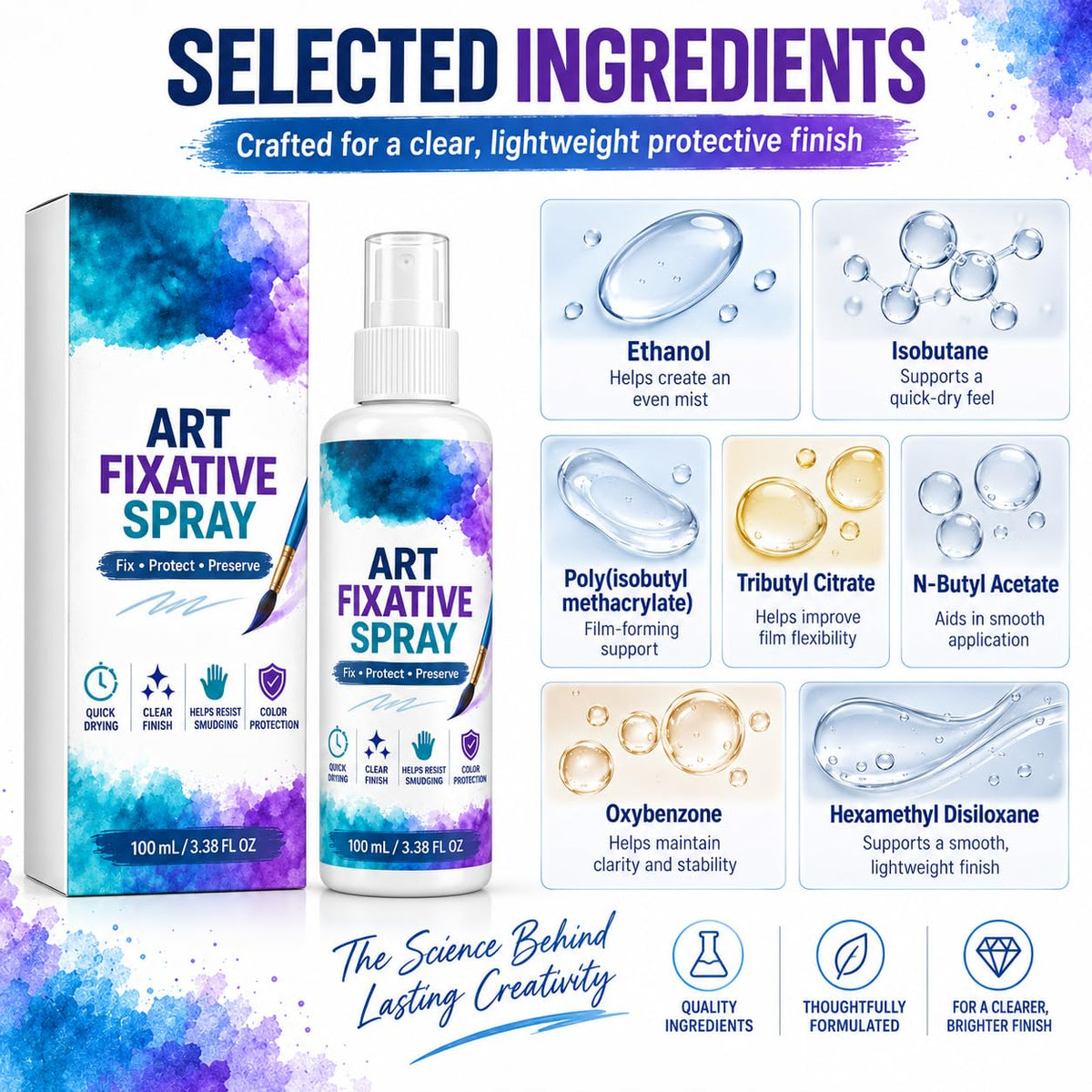 Art Fixative Spray for Pencil & Mixed Media, 4 Pack O407753