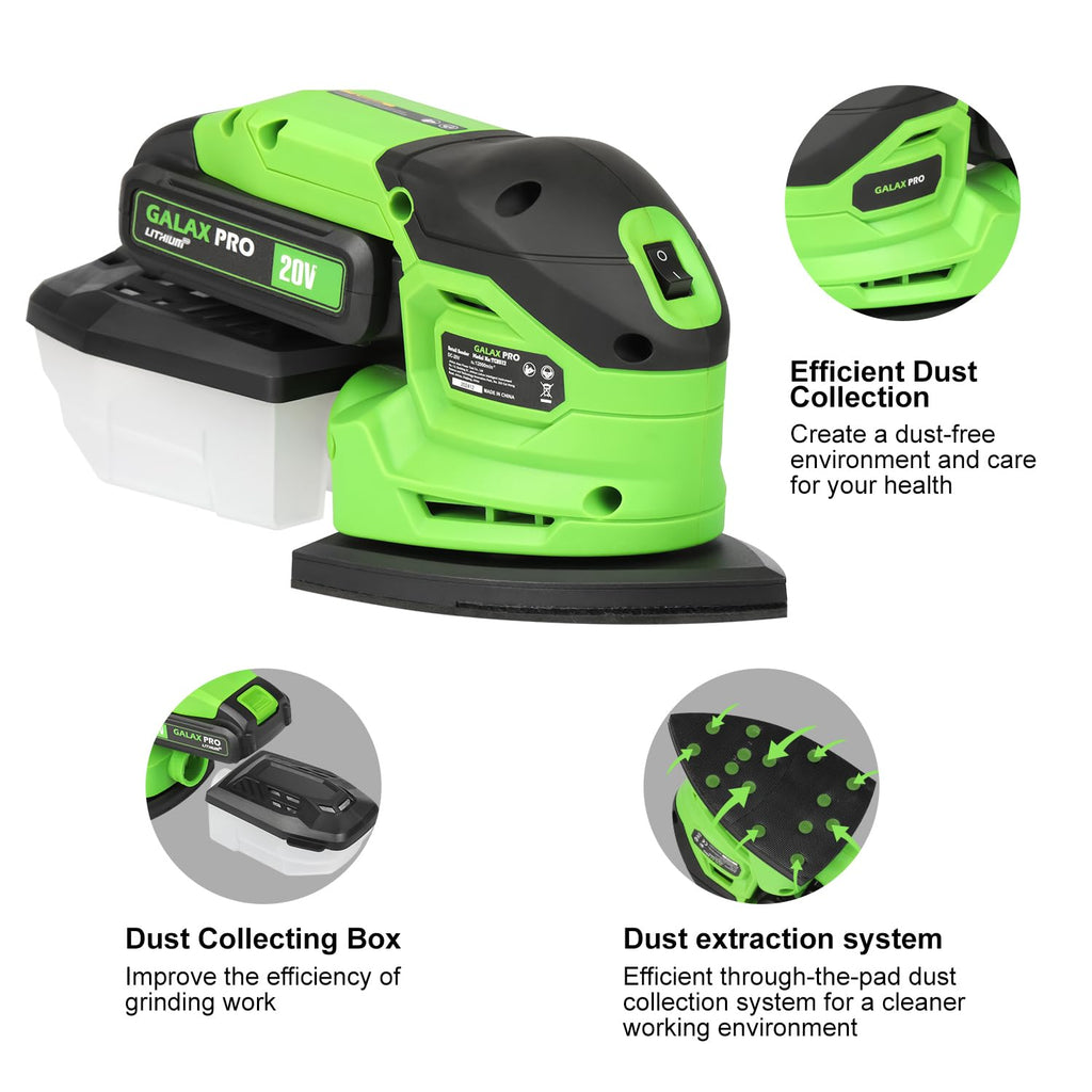 Cordless Detail Sander 2.0Ah Battery, 20 Pcs Sandpapers P59190