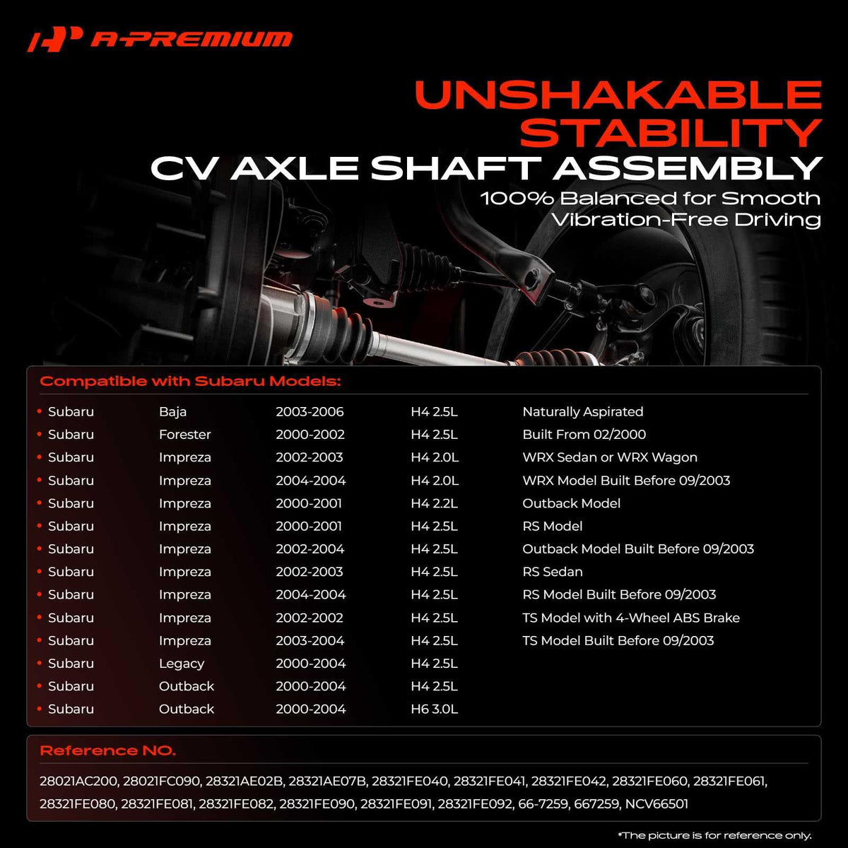 Front CV Axle Shaft Assembly M136