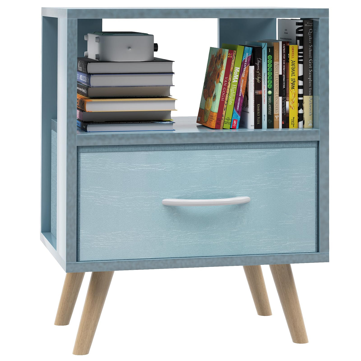 Blue Kids Nightstand with Drawer X665