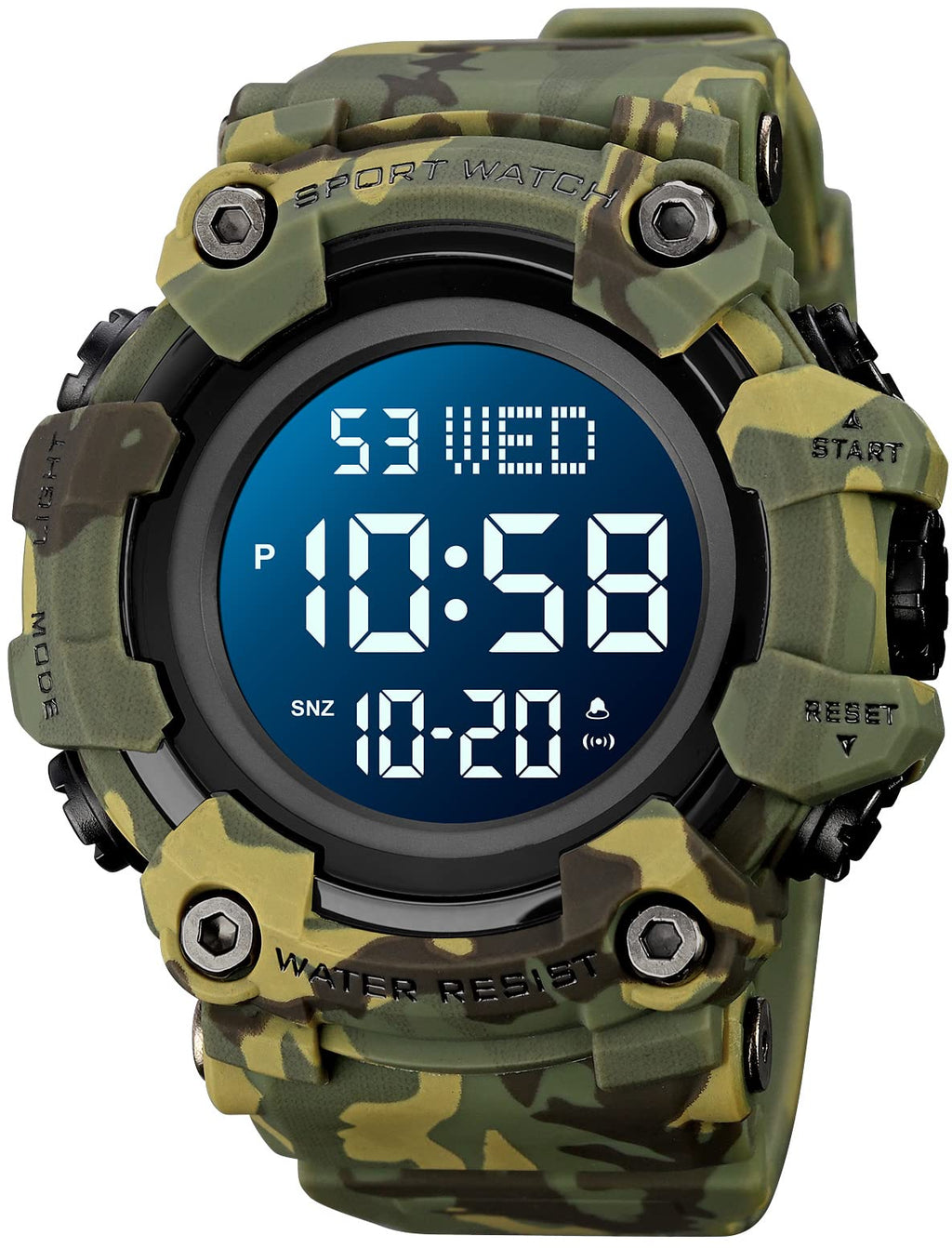 Men Digital Watch Waterproof LED Stopwatch E86188
