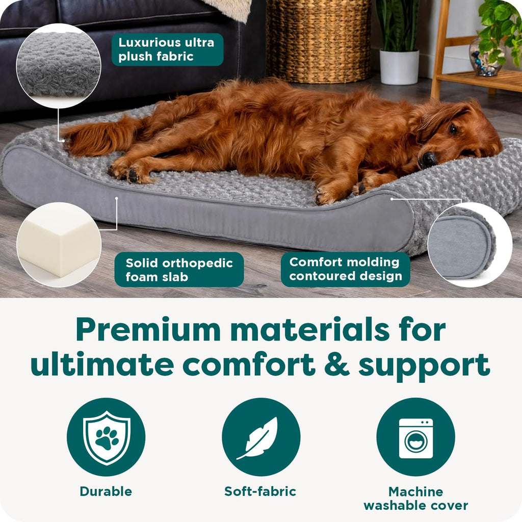XL Plush Suede Orthopedic Dog Bed B68675