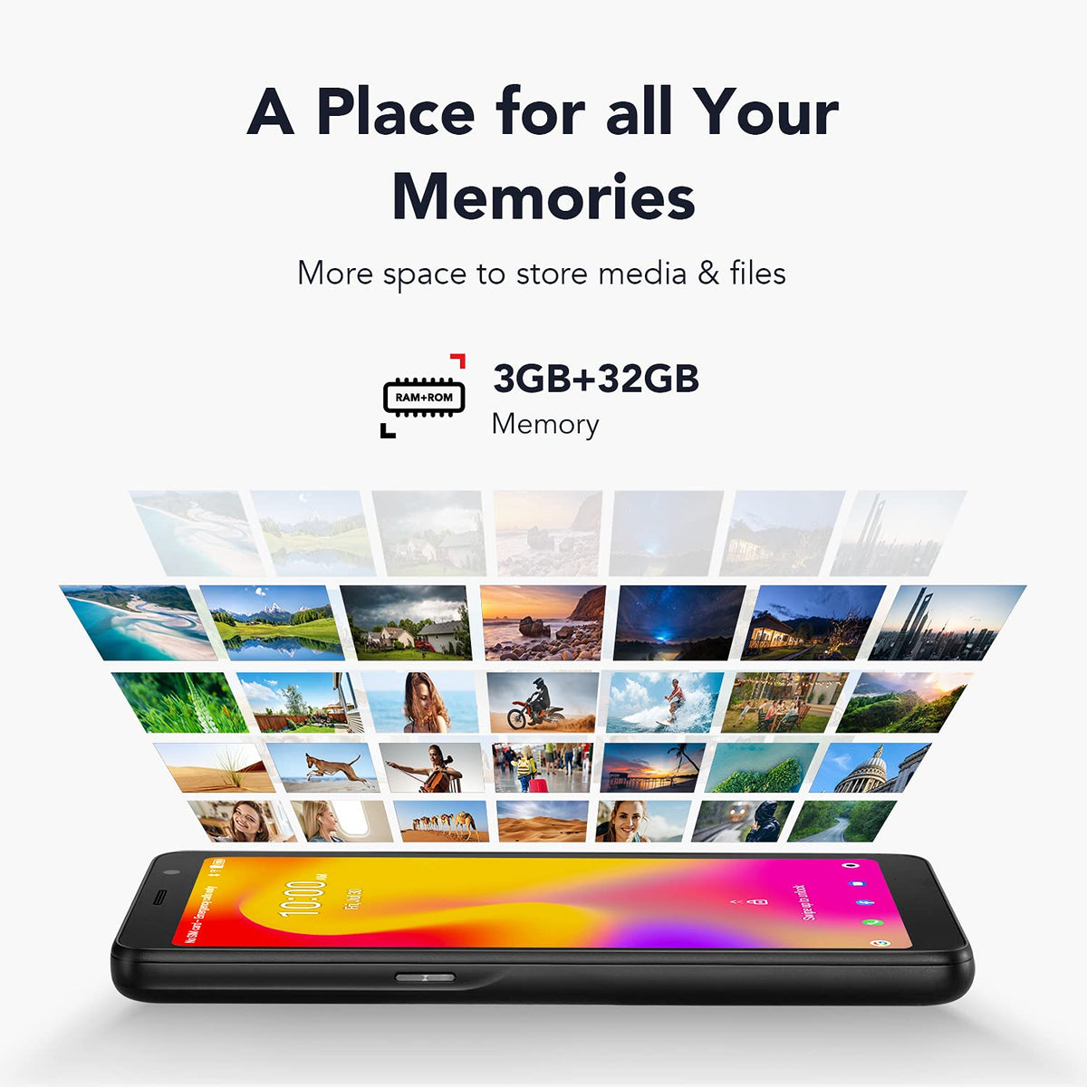 Unlocked Smartphone 5.5" HD+ Display 32GB 3000mAh Android 11 Black V733111