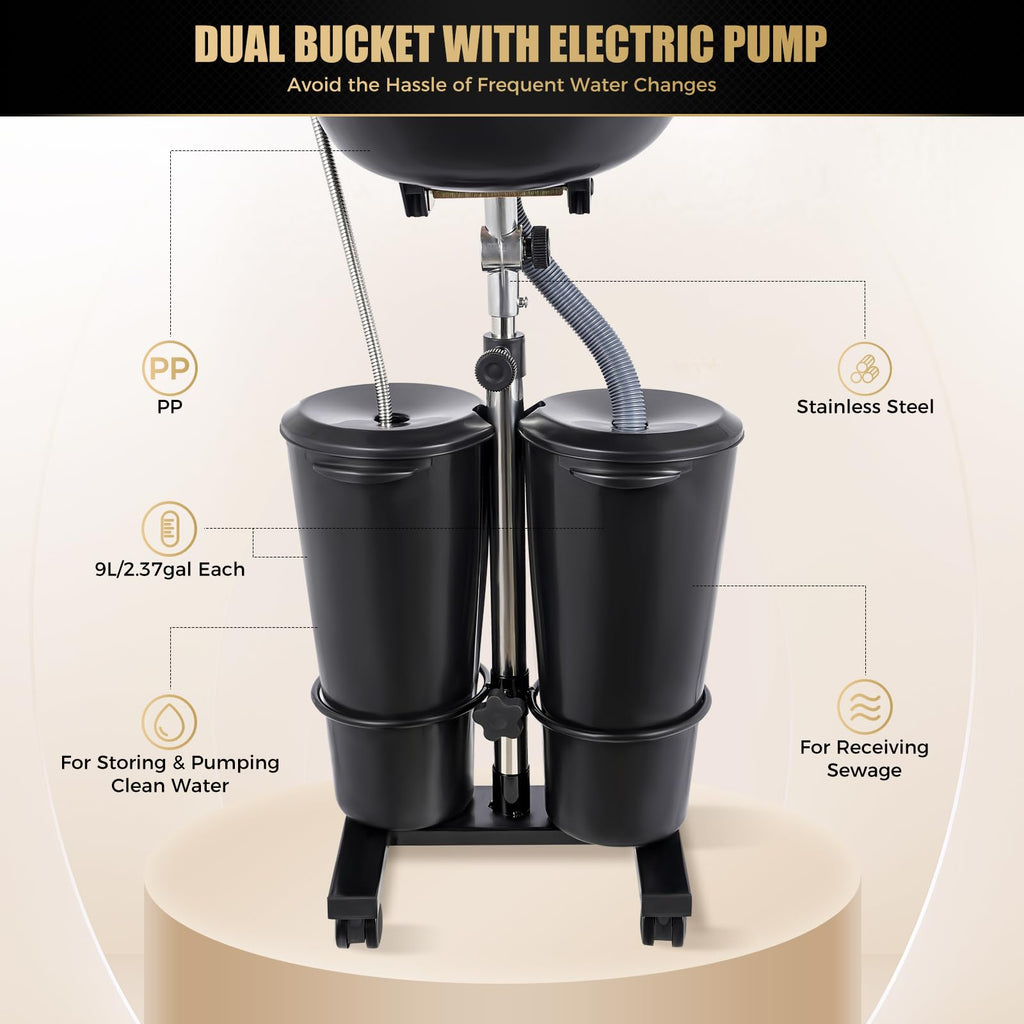 Portable Electric Pump Shampoo Bowl with 2 Buckets N322