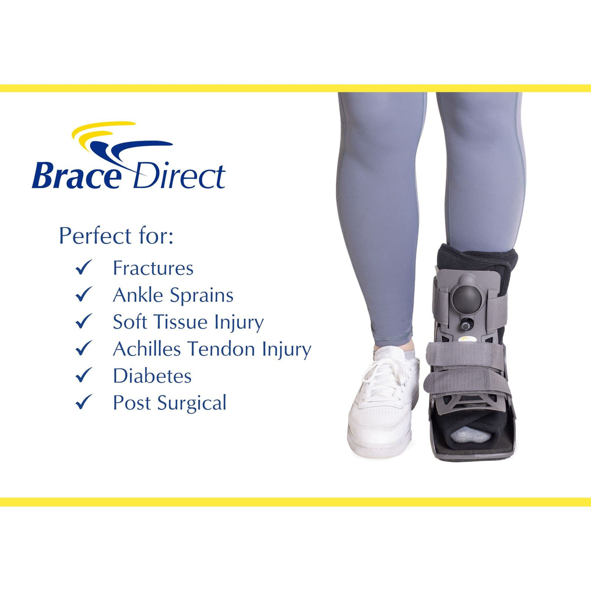 Ultra Light Short Full Shell Walking Boot + Reusable Ankle & Foot Ice Pack C636