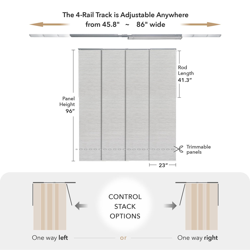 Natural Woven Light Filtering Panel Track Blinds R6923