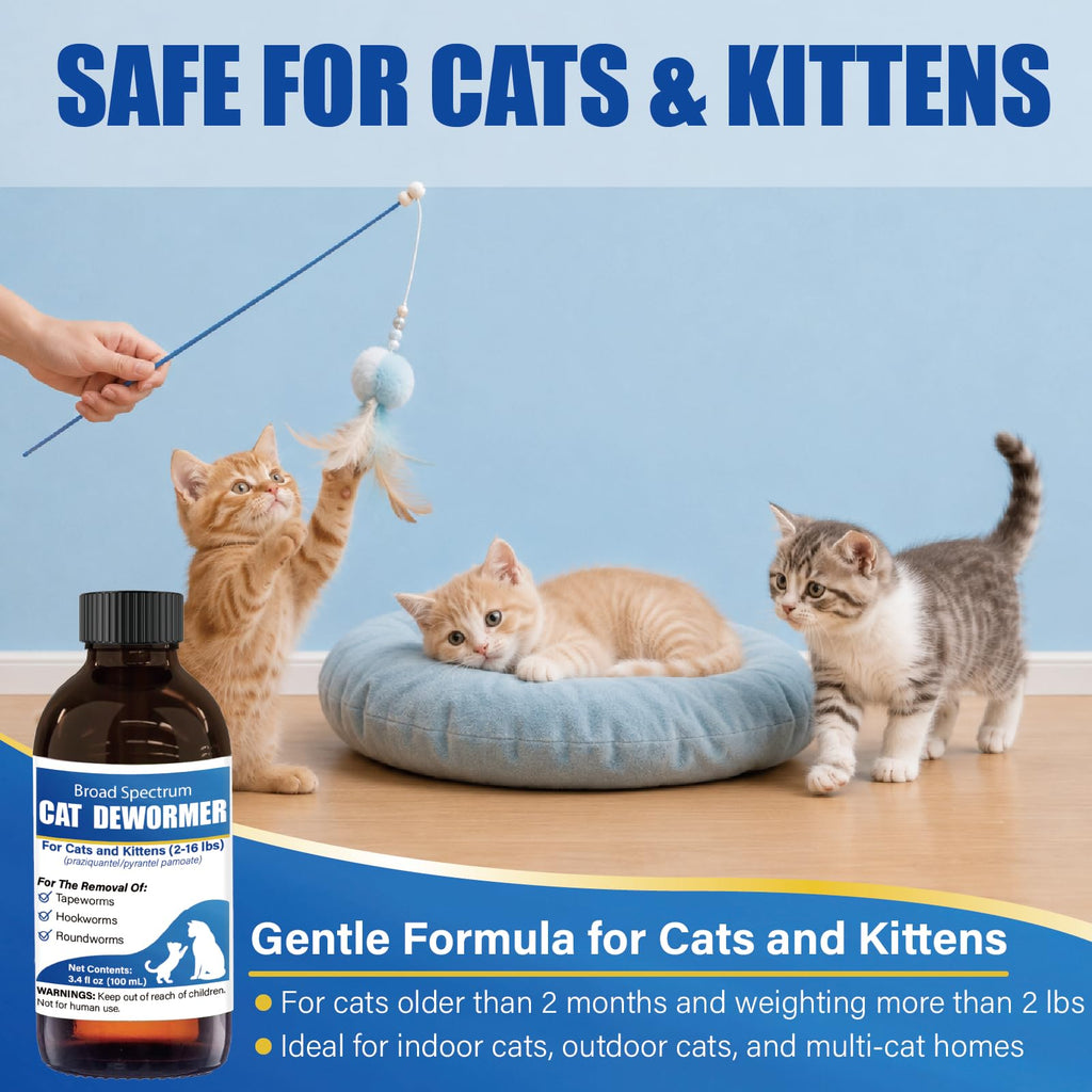 Cat Dewormer Liquid 100 mL with Oral Syringe I78436