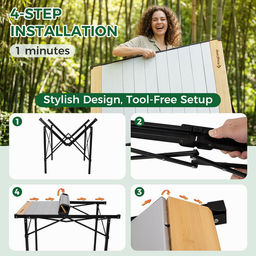 Bamboo Aluminum Camping Table E815382