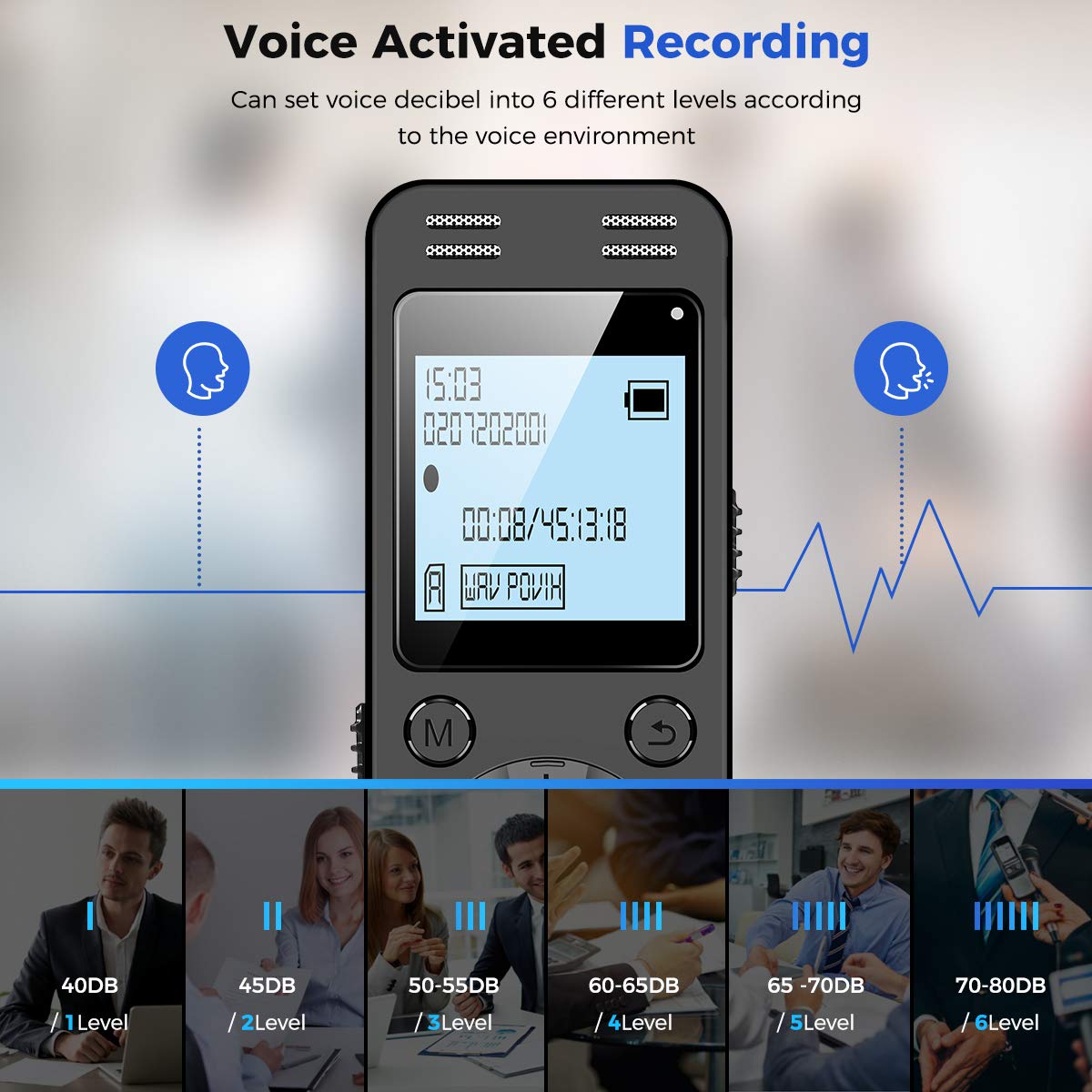 128GB Digital Voice Recorder with Playback L86449