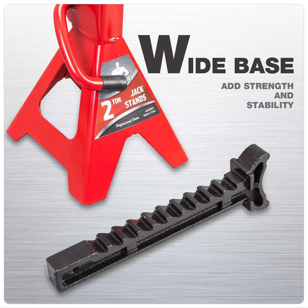 3 Ton Low Profile Aluminum and Steel Car Jack with Jack Stands, Red, 2 Pack R5297