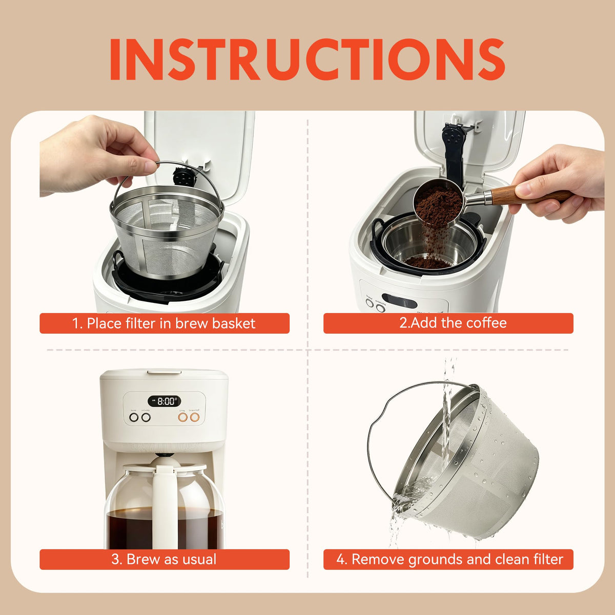Stainless Steel Reusable Coffee Filter V132712
