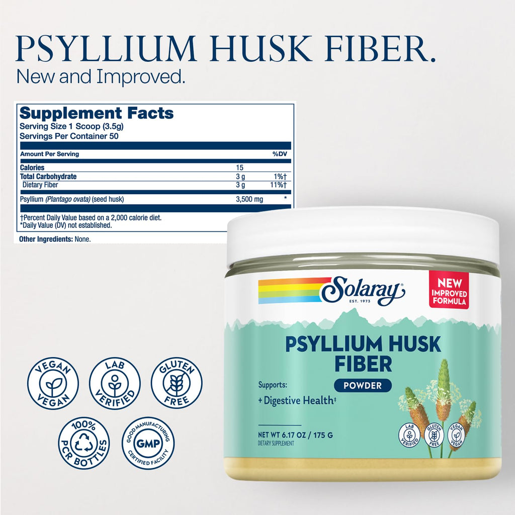Psyllium Husk Powder Fiber Supplement 6.17 OZ B64600