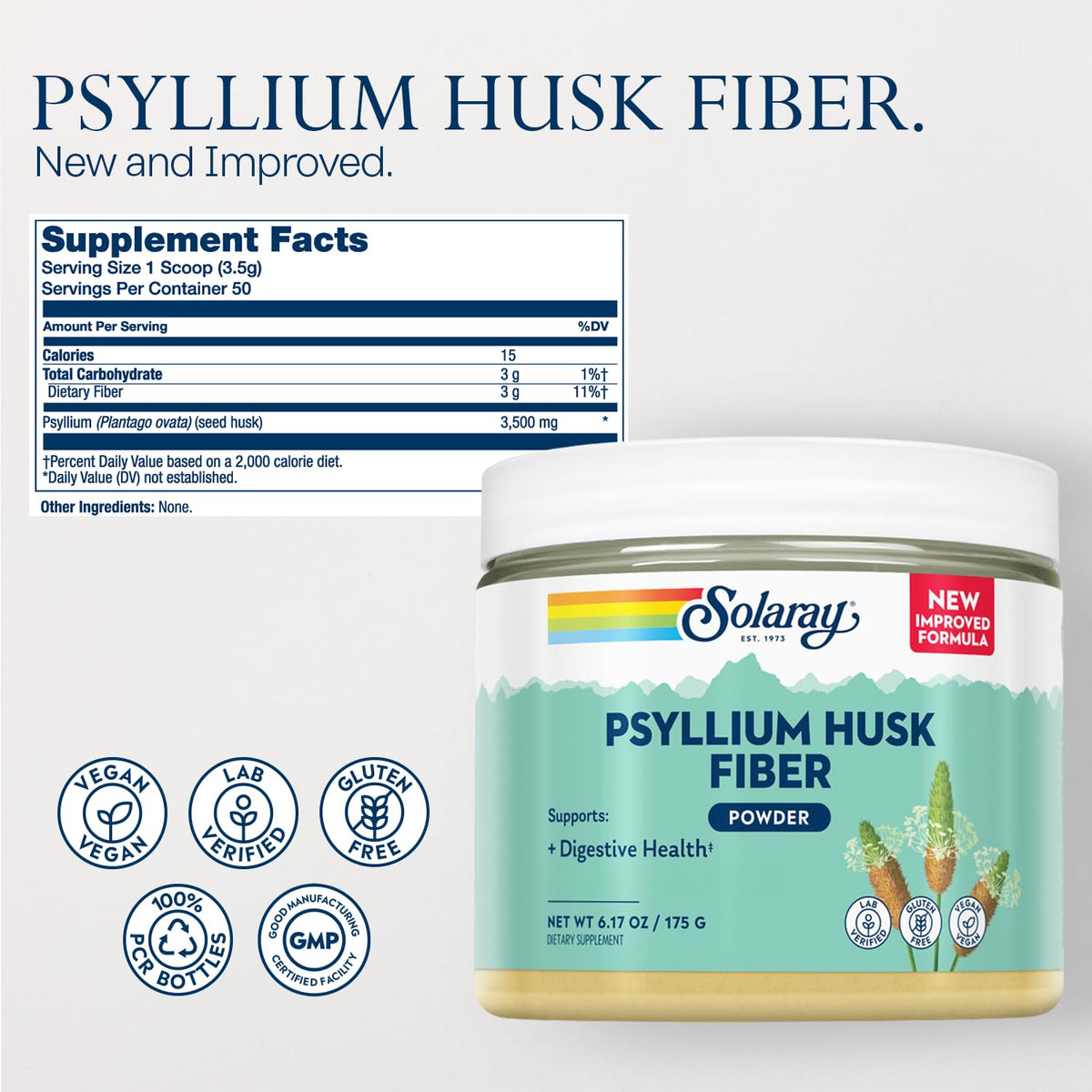 Psyllium Husk Powder Fiber Supplement 6.17 OZ B64600