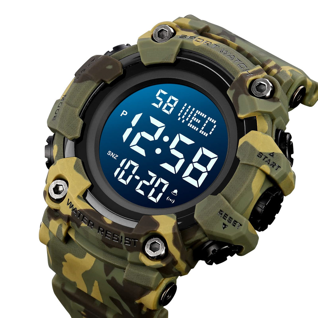 Men Digital Watch Waterproof LED Stopwatch E86188
