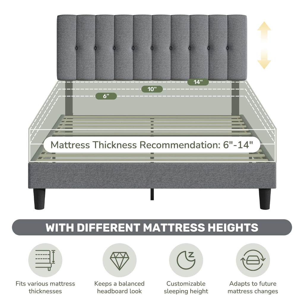 Queen Size Bed Frame with Headboard P864653