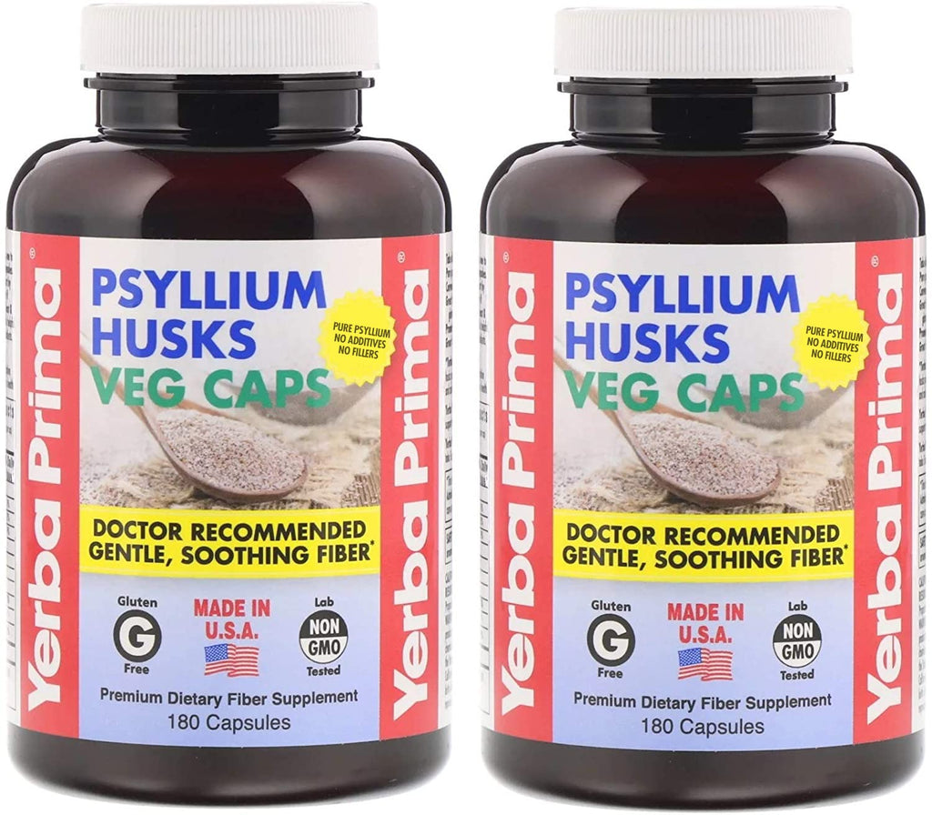 Psyllium Husks Fiber Veg Caps 180 Pack of 2 A867472