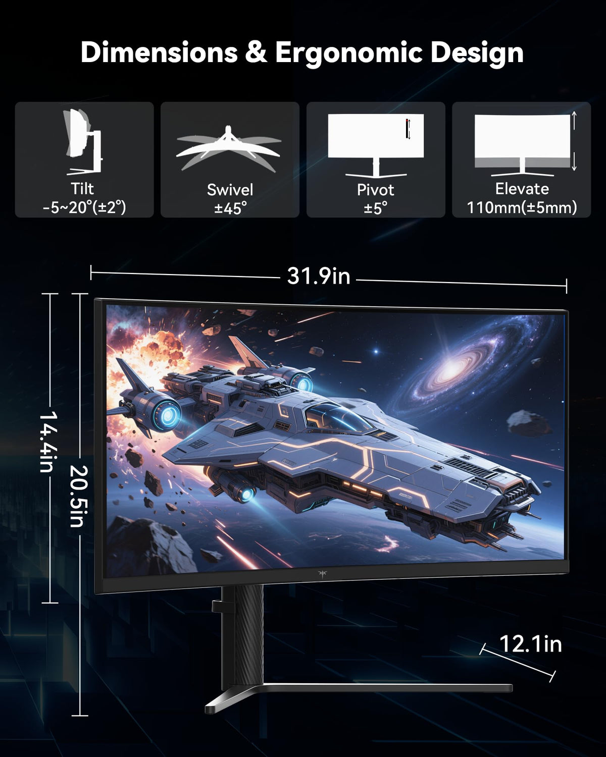 34 Inch Ultrawide Curved Gaming Monitor J45115