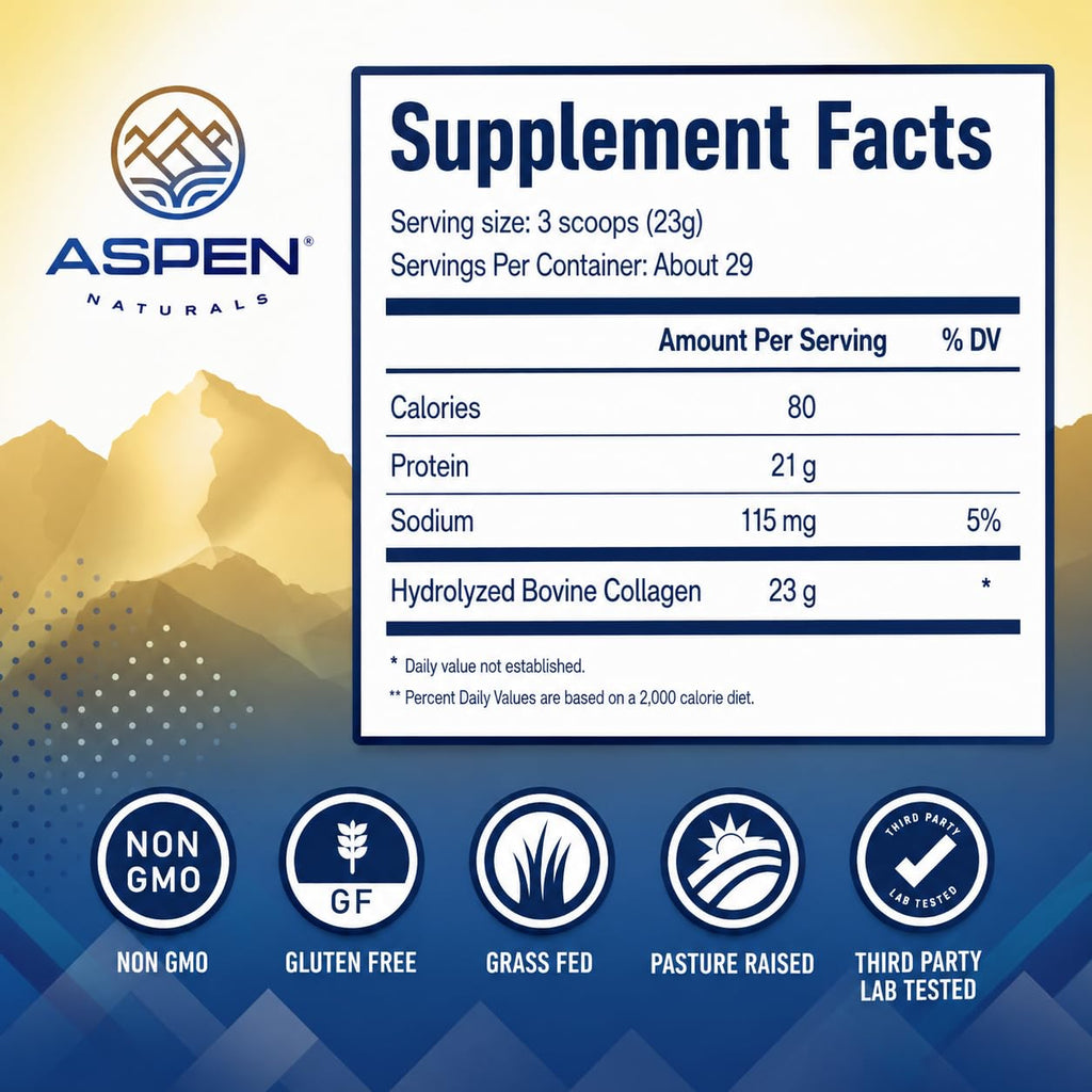 Grass fed Bovine Collagen Peptides Powder 24 Oz Unflavored R62589