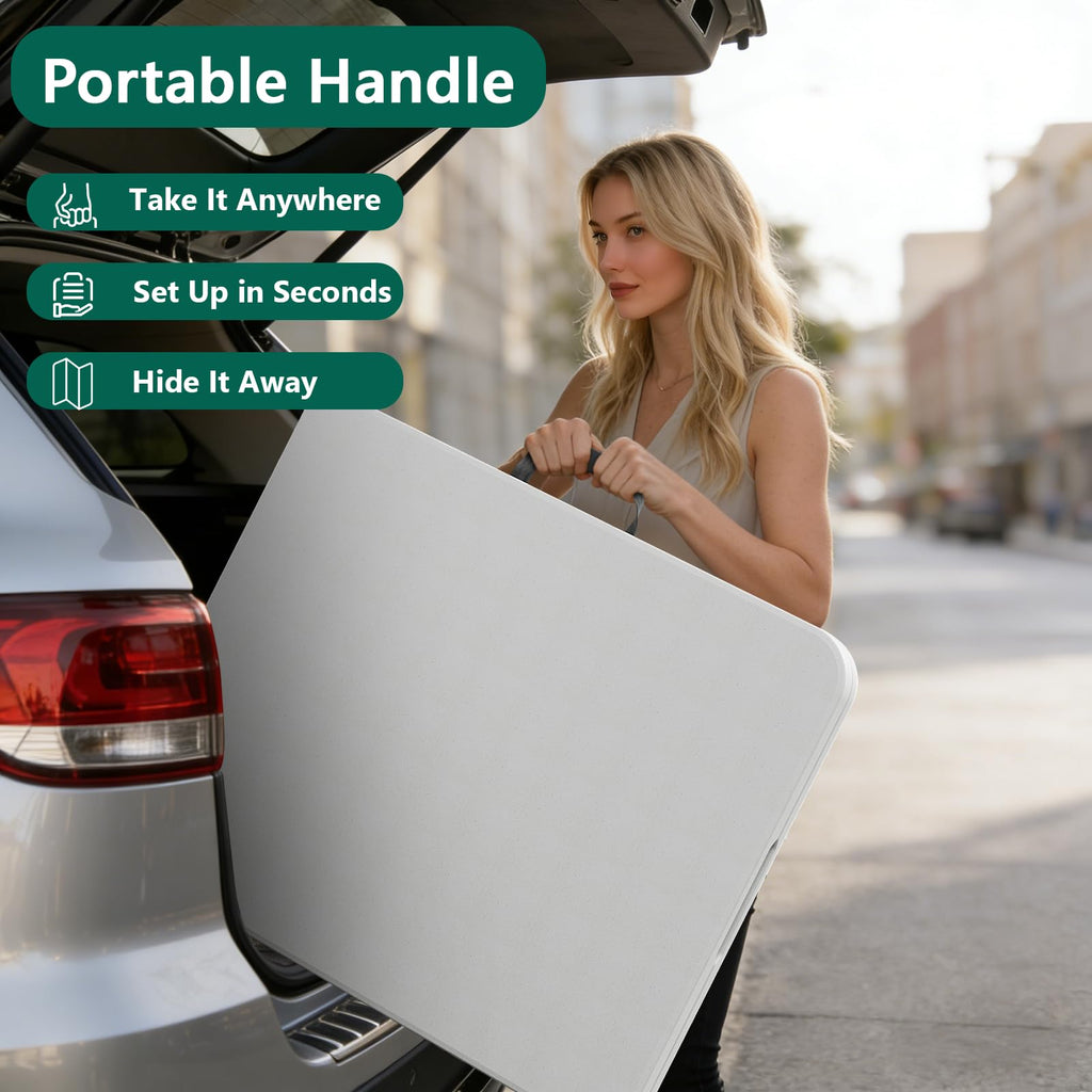 2 Pack 6ft Heavy Duty Folding Table White Z629