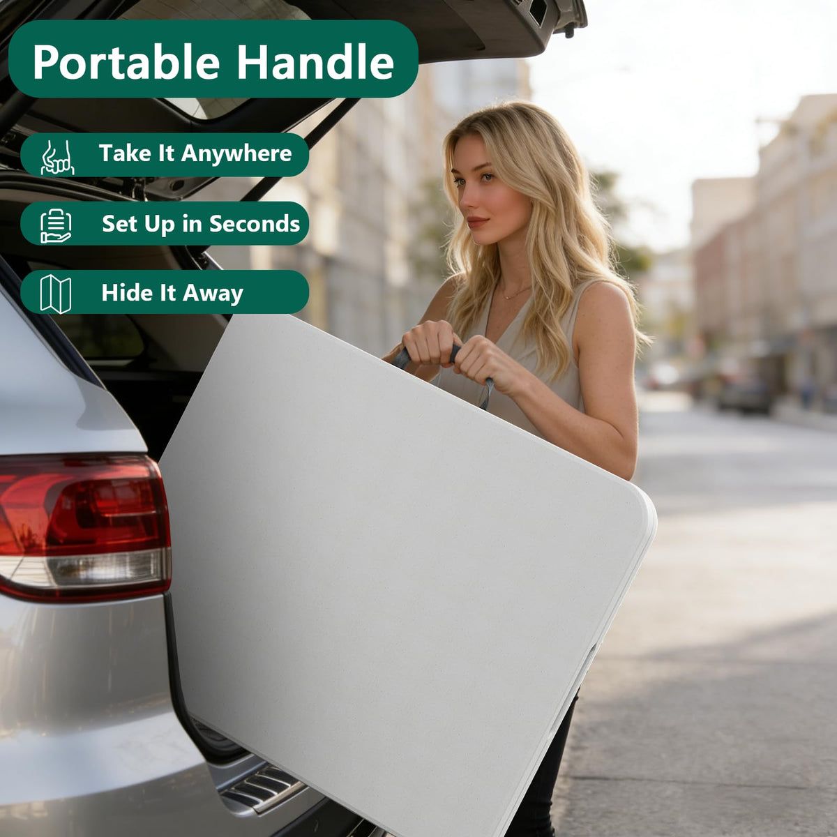 2 Pack 6ft Heavy Duty Folding Table White Z629