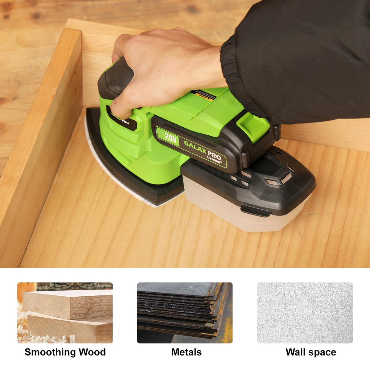 Cordless Detail Sander 2.0Ah Battery, 20 Pcs Sandpapers P59190