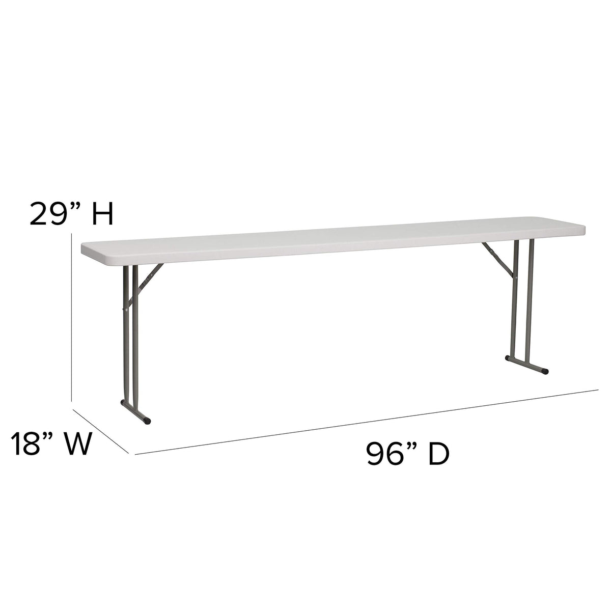 8 ft Granite White Plastic Folding Training Table H363