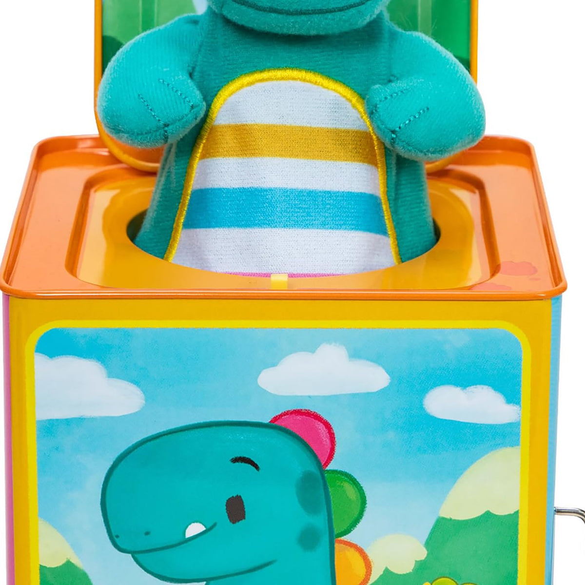 Baby Dino Jack in The Box Tin Musical Popping Toy A60910
