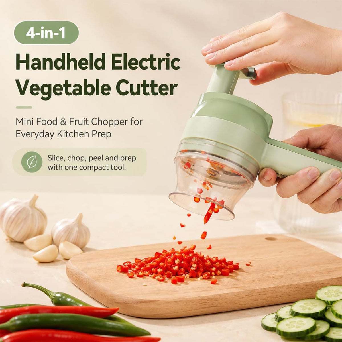 4 in 1 Rechargeable Electric Vegetable Chopper T8828