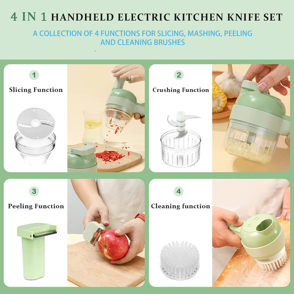 4 in 1 Handheld Electric Vegetable Cutter Set J67347