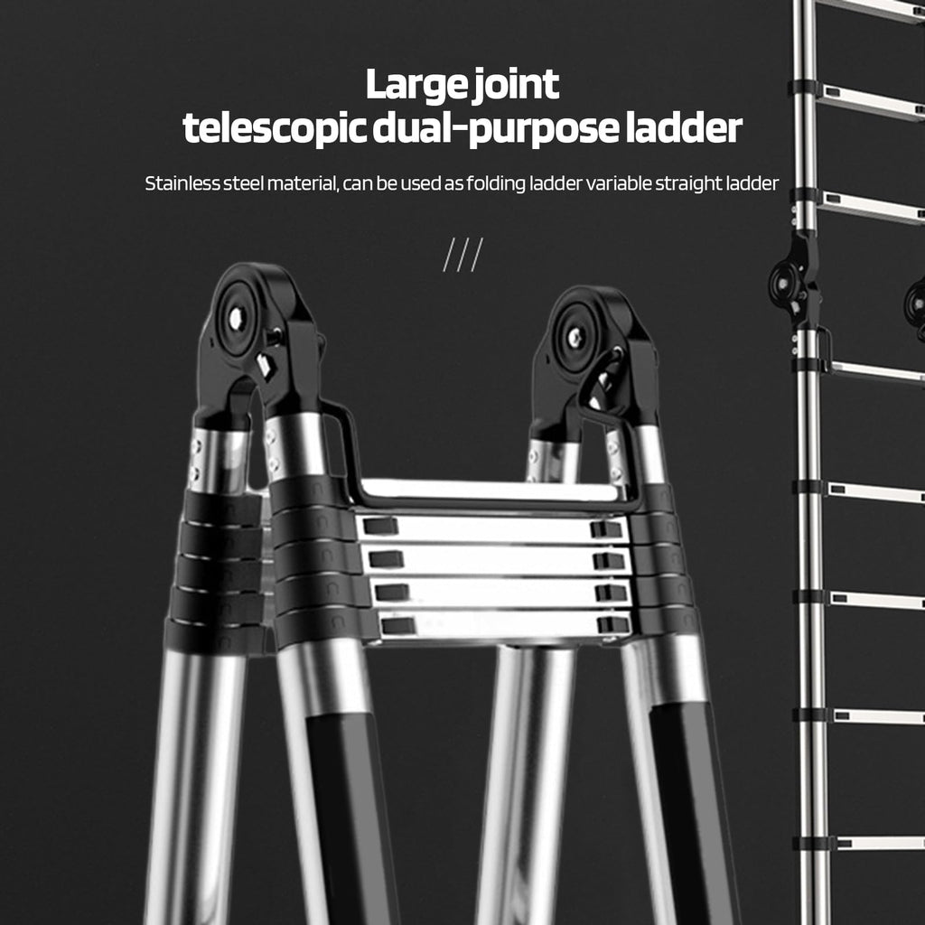 Telescoping Ladder with Locking Mechanism, Heavy Duty Aluminum 330 lbs B576367