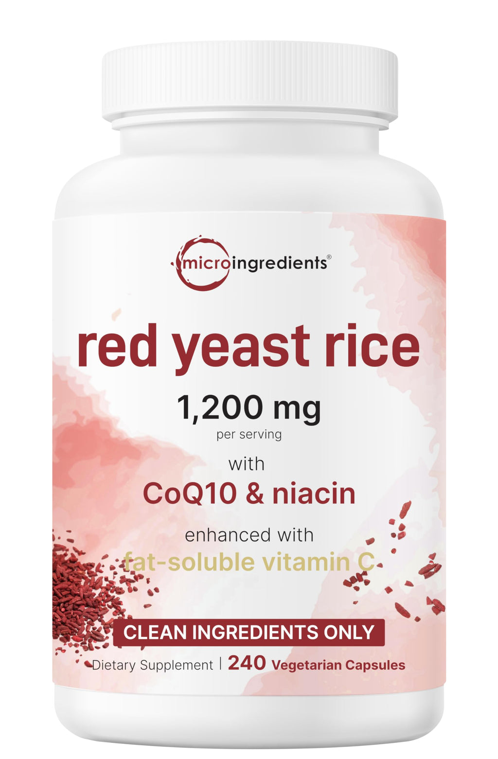 Red Yeast Rice with CoQ10 1200mg 240 Veggie Capsules A348