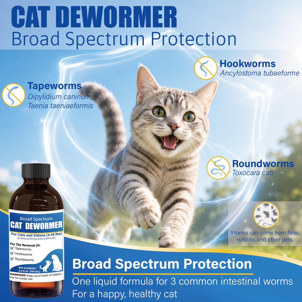 Cat Dewormer Liquid 100 mL with Oral Syringe I78436
